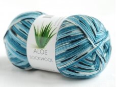 Hjertegarn Aloe Sockwool 5090 zaļi zili toņi