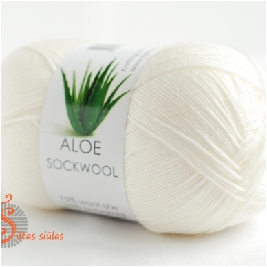 Hjeretgarn Aloe Sockwool 100 white