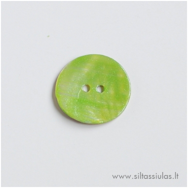 Painted Mother of Pearl Button (Spring Green) 1