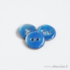 Enamel Coated Mother of Pearl Button (Royal Blue)
