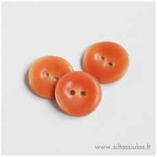 Enamel Coated Mother of Pearl Button (Soft Orange)
