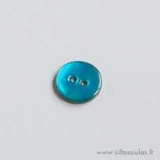 Enamel-coated mother-of-pearl button (cyan)
