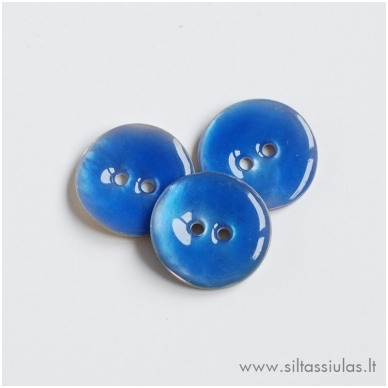 Enamel Coated Mother of Pearl Button (blue)