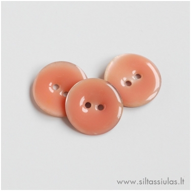 Enamel Coated Mother of Pearl Button (Peach)