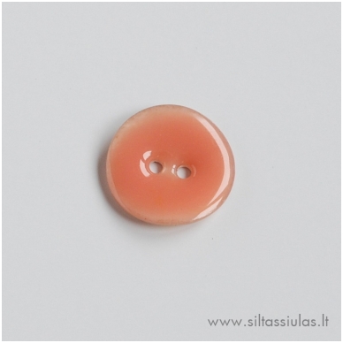 Enamel Coated Mother of Pearl Button (Peach) 1