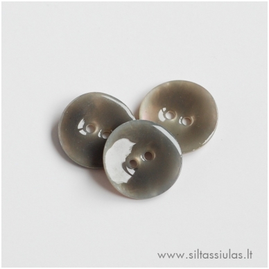Enamel Coated Mother of Pearl Button (Grey)