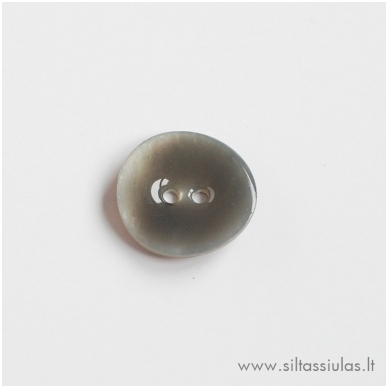 Enamel Coated Mother of Pearl Button (Grey) 1