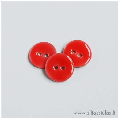 Enamel Coated Mother of Pearl Button (Bright Red)