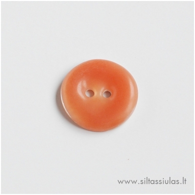 Enamel Coated Mother of Pearl Button (Soft Orange) 1