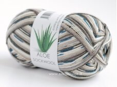 Hjertegarn Aloe Sockwool 10 brūns - zils