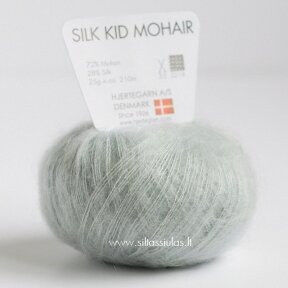 Hjertegarn Silk Kid Mohair 1058 sudraba zaļa