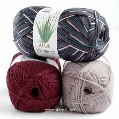 Hjertegarn Aloe Sockwool 5080 gray - black - purple 1