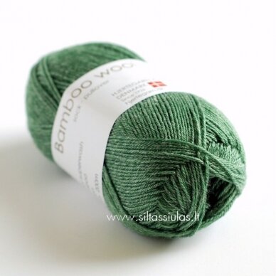 Hjertegarn Bamboo Wool 6114 pušies žalia