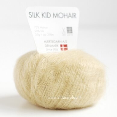 Hjertegarn Silk Kid Mohair 0826 blyški geltona