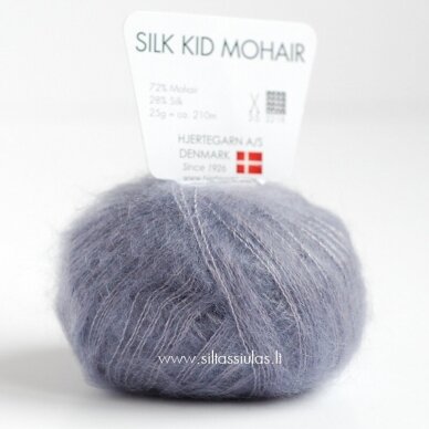 Hjertegarn Silk Kid Mohair 1048 dūminė violetinė