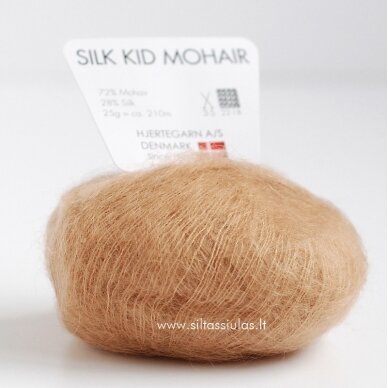 Hjertegarn Silk Kid Mohair 1328 migdolų ruda