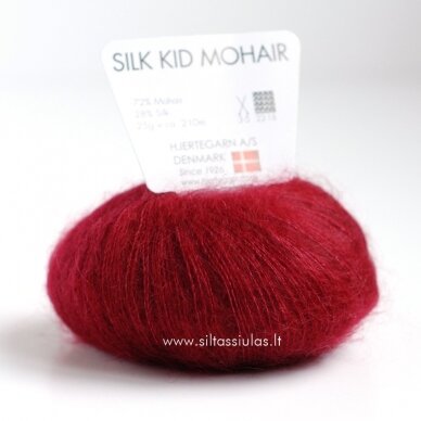 Hjertegarn Silk Kid Mohair 2252 rubino raudona