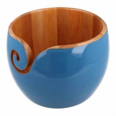Yarn bowl (African sandalwood, bigger) 02 blue