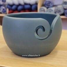 Yarn bowl (mango wood) 01 blue