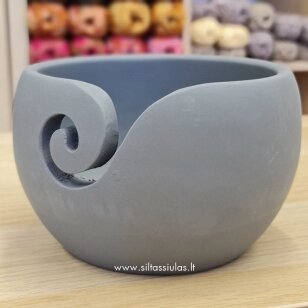 Yarn bowl (mango wood) 02 gray
