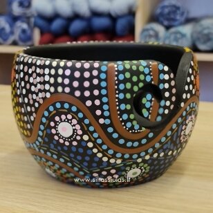 Yarn bowl (dot painting, mango wood)