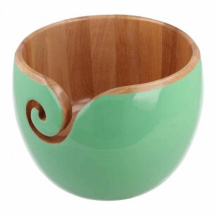 Yarn bowl (African sandalwood, bigger) 01 green