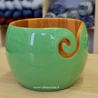 Yarn bowl (African sandalwood, bigger) 01 green 2