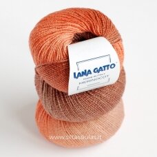 Lana Gatto Merinocot Printed 30328 ruda - oranžinė