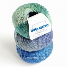 Lana Gatto Merinocot Printed 30331 zaļš - zils - violets