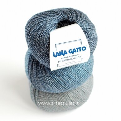 Lana Gatto Merinocot Printed 30330 džinsinė mėlyna - pilka
