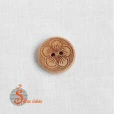 Wooden button "Brown flower"