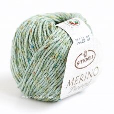 Merino Tweed 74420 grey-green