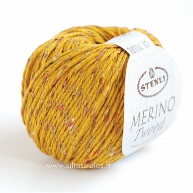 Merino Tweed 18104 tamsiai geltona
