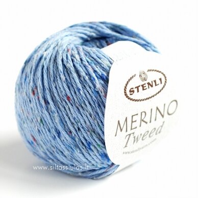 Merino Tweed 52514 šviesiai mėlyna