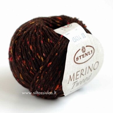 Merino Tweed 65414 warm dark brown