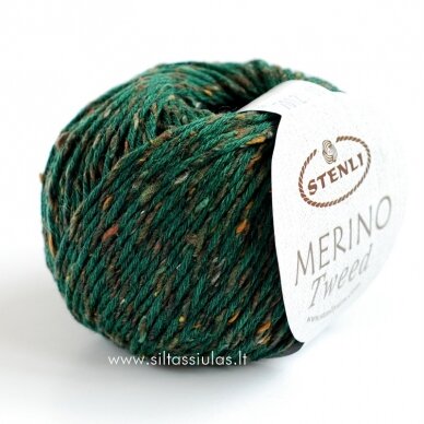 Merino Tweed 70121 tamsiai žalia