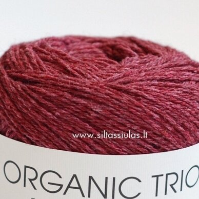 Hjertegarn Organic Trio 5016 cherry burgundy 1