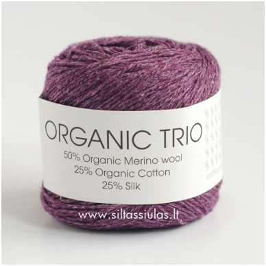 Hjertegarn Organic Trio 5028 tamsiai violetinė