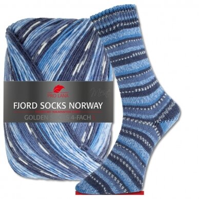 Pro Lana Fjord Socks Norway 383 tumši zils 1