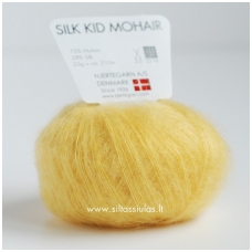 Hjertegarn Silk Kid Mohair 1022 saulės geltona