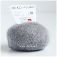 Hjertegarn Silk Kid Mohair 1057 sidabro pilka