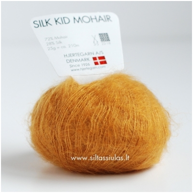 Hjertegarn Silk Kid Mohair 0953 sendinto aukso geltona