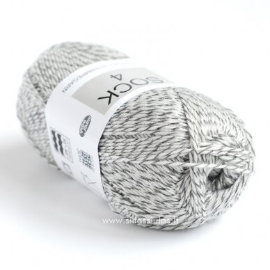 Hjertegarn Sock 4 mottled gray and white 1150