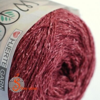 Hjertegarn Wool Silk 3016 vyšnių bordo 1